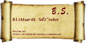 Blikhardt Sándor névjegykártya