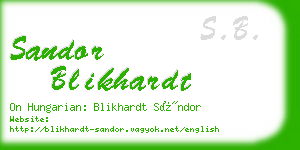 sandor blikhardt business card